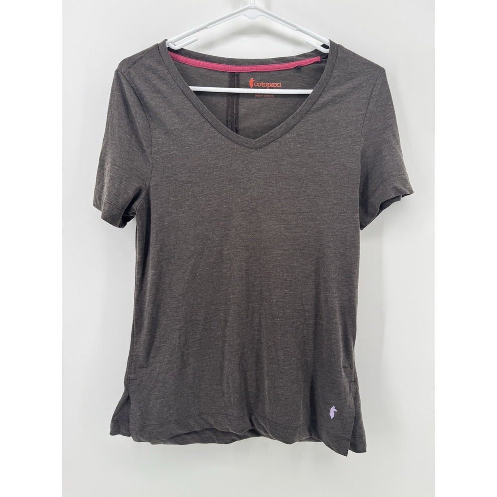 Cotopaxi Women's Paseo Travel T-Shirt in Brown‎ Sz XS V Neck